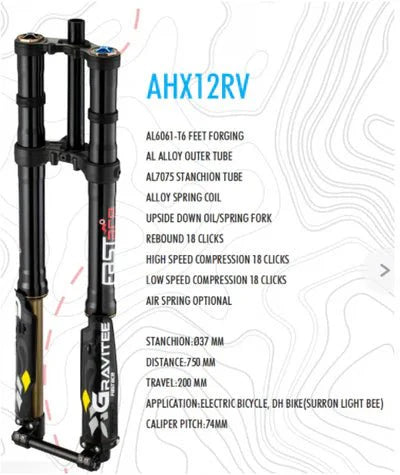 AHX12RV FastAce Gravitee Fork for E-Moto
